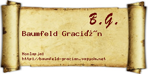 Baumfeld Gracián névjegykártya